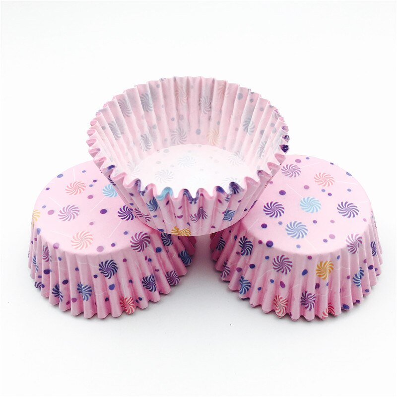 100 stks Roze Windmolen Lolly Papier Cake Cups Cupcake Liner Bakken Muffin Box Cup Case Cakevorm Cupcake Decoreren Gereedschappen