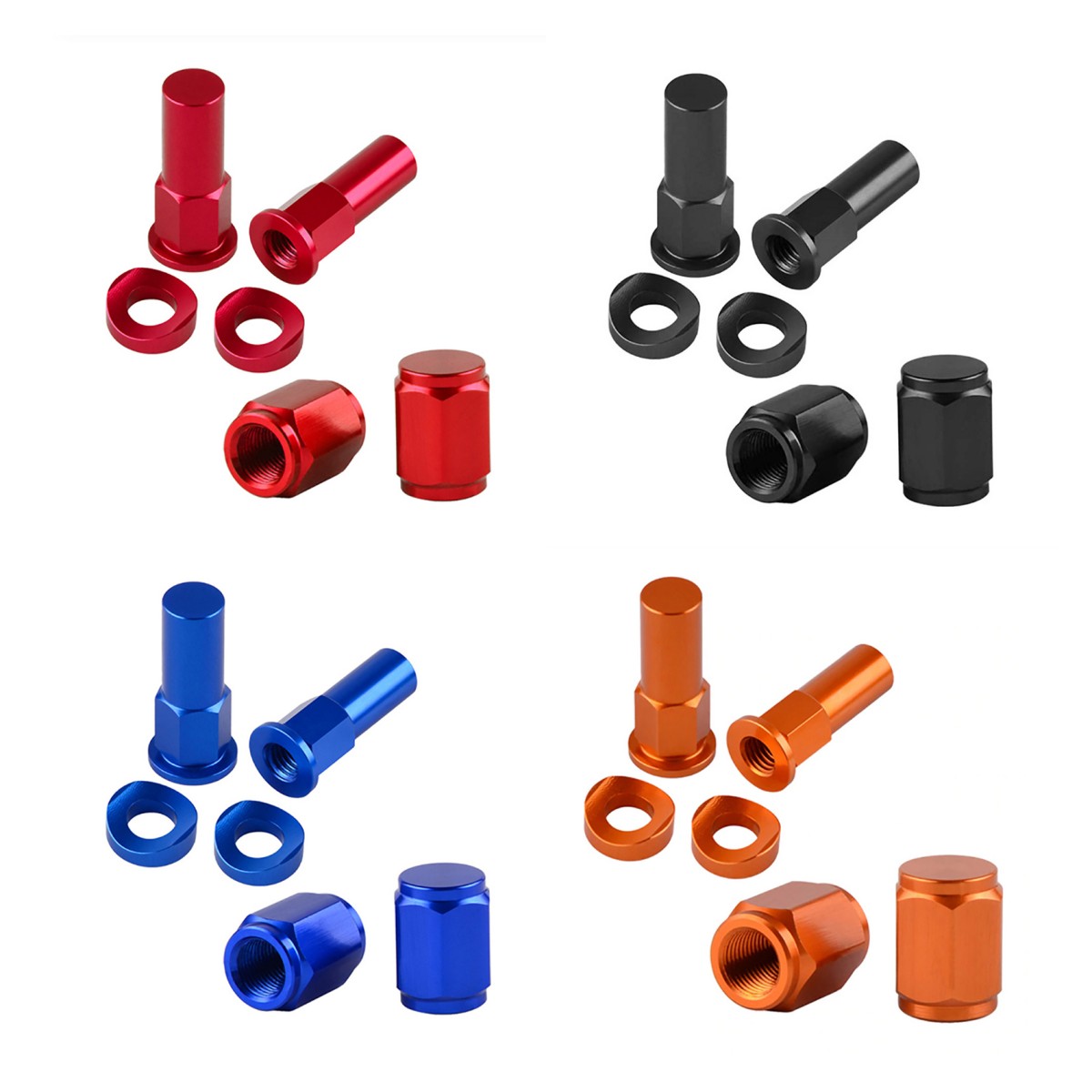 3pc motocross fälg låsmuttersats däckklämma skruv fälg låsmutter distanssats dirtbike fälg låsmuttrar bultar distans motocross ventilkåpa