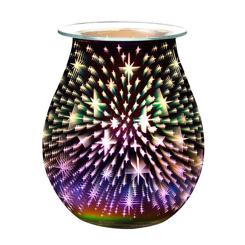 3D Firework Star Glass Electric Wax Melts Warmer Candle Wax Burner Tart Warmer Frangrance Oil Warmer: US plug