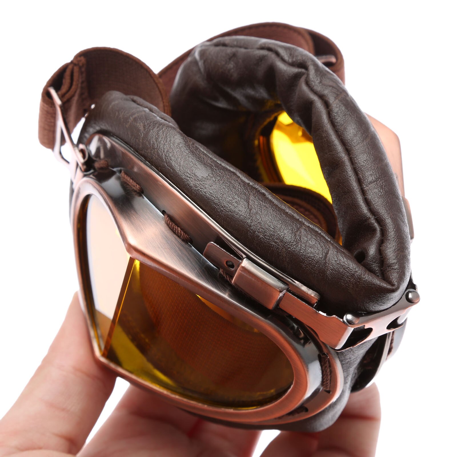 Gafas Retro para motocicleta Vintage Motocross gafas clásicas Retro Steampunk ATV bicicleta cobre casco protección UV