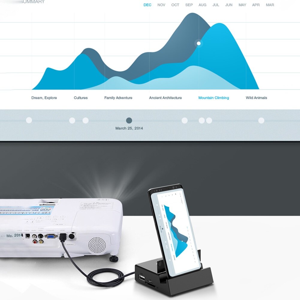 USB Docking Station док станция 8 in 1 USB-C Hub Type-C to HDMI TF USB 2.0 Dock Station Phone Holder USB C Docking Station HDMI