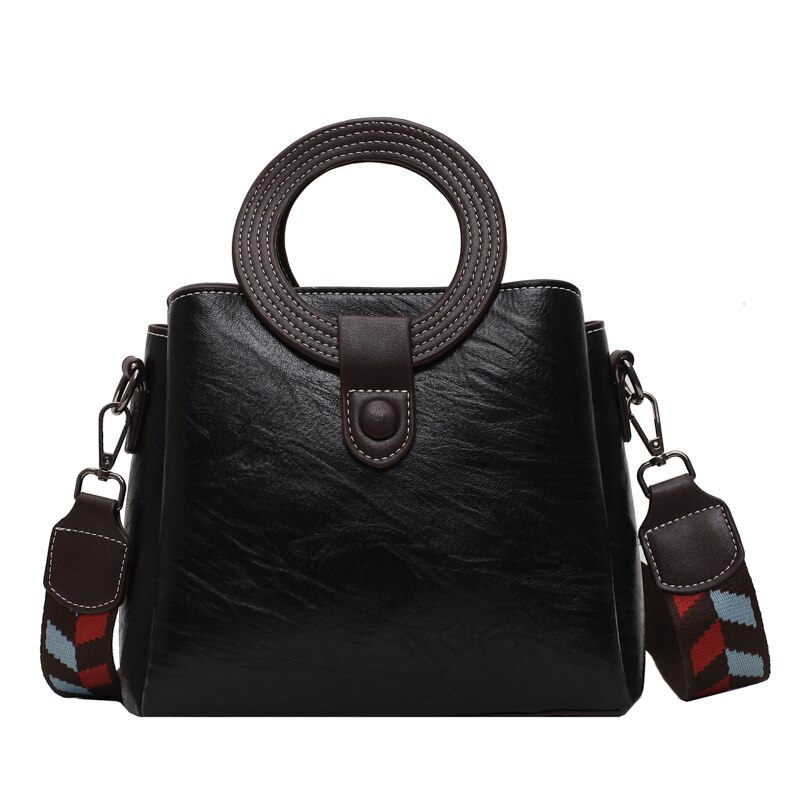 Mode Dames Tassen Dames Handtassen Circulaire Hechtdraad Handvat Retro Vrouwen Schoudertassen: Black
