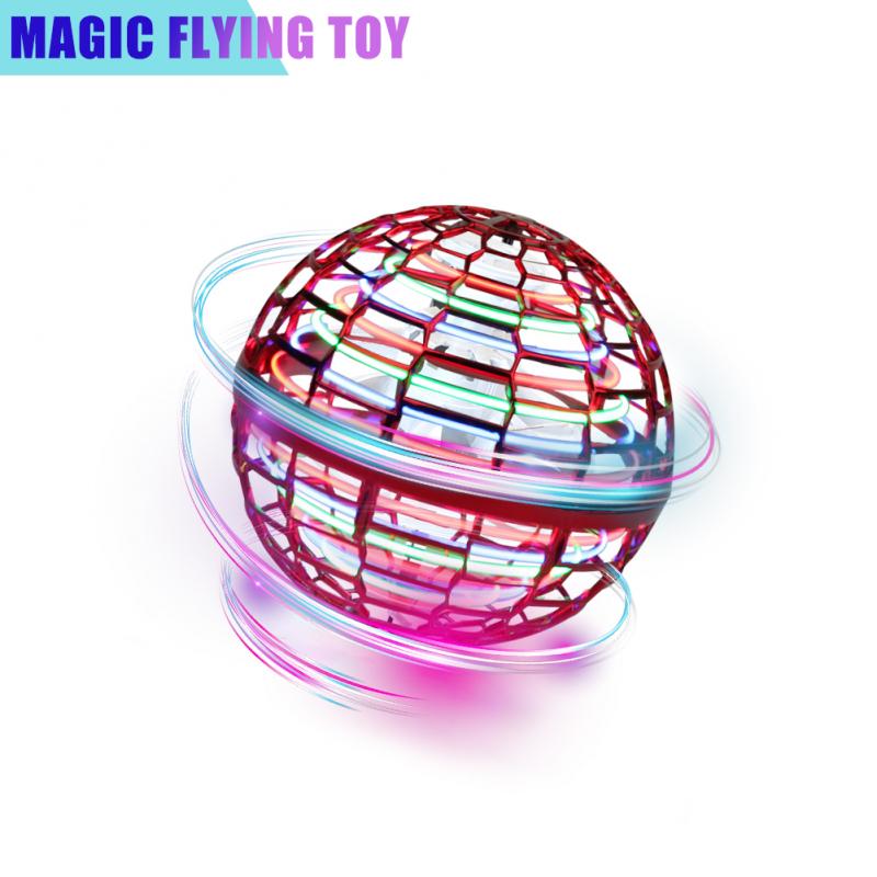 Boomerang-Spinner con trucos sin fin, juguete volador con luz Rgb, OVNI, Drones operados a mano, de Navidad, juguete para niños y adultos: PINK