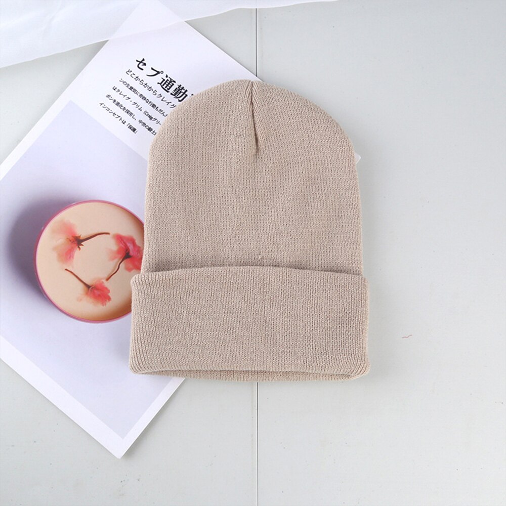 Winter Hats for Woman Beanies Knitted Solid Cute Hat Girl Autumn Beanie Caps Warmer Bonnet Ladies Casual Cap Outdoor Running: beige