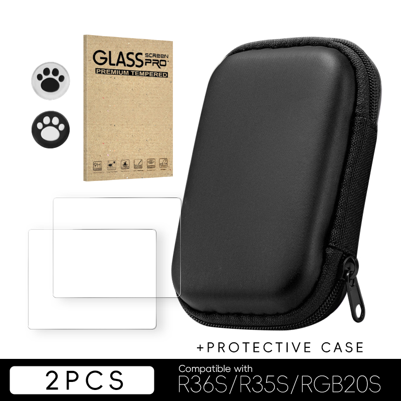 Protector de pantalla DATA FROG R36S, Protector de vidrio templado para accesorios de consola de juegos portátil Retro R35S RGB20S: Verde