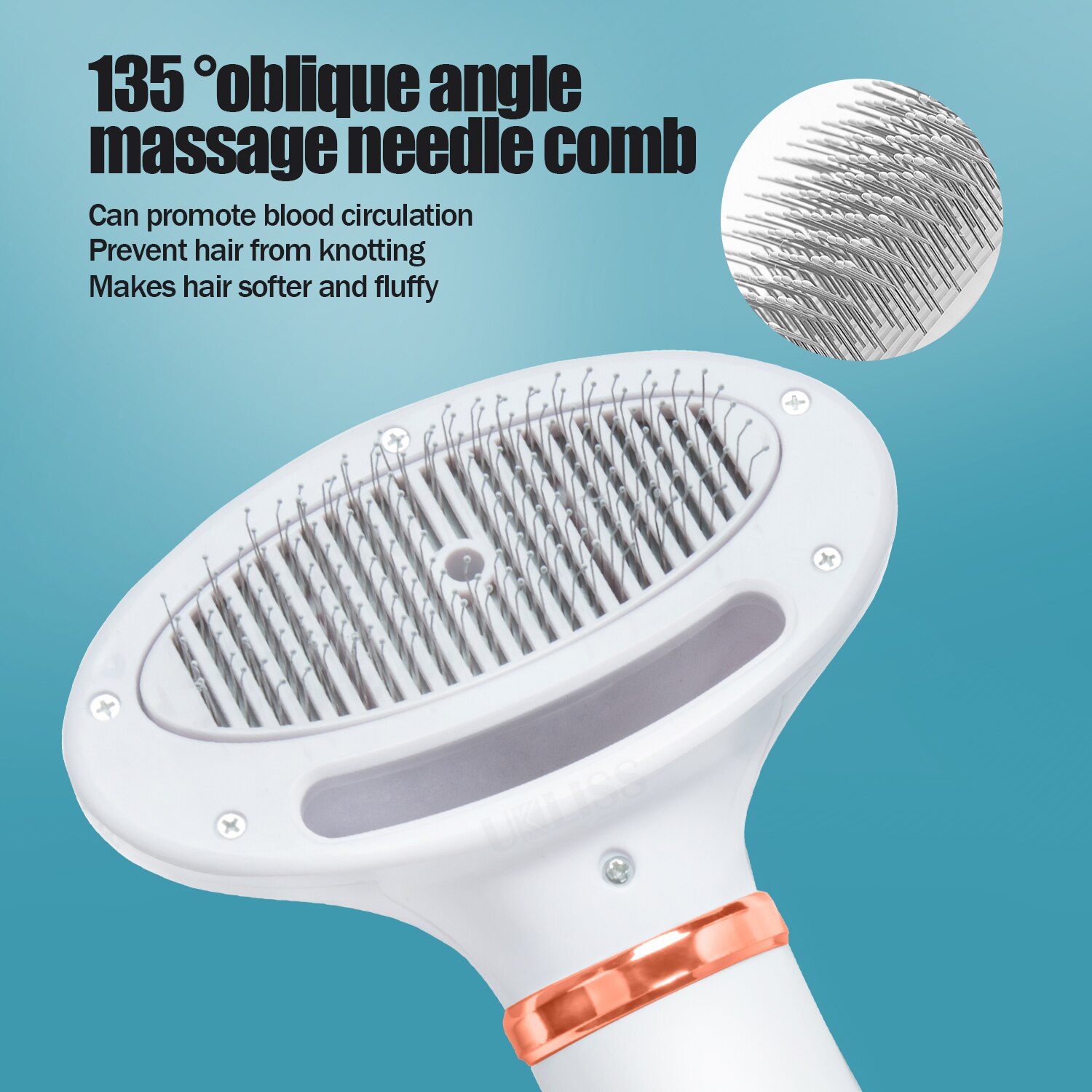 Dog Hair Dryer And Comb Brush 2-In-1 Pbortale Pet Grooming Cat Hair Comb Dog Fur Blower Low Noise