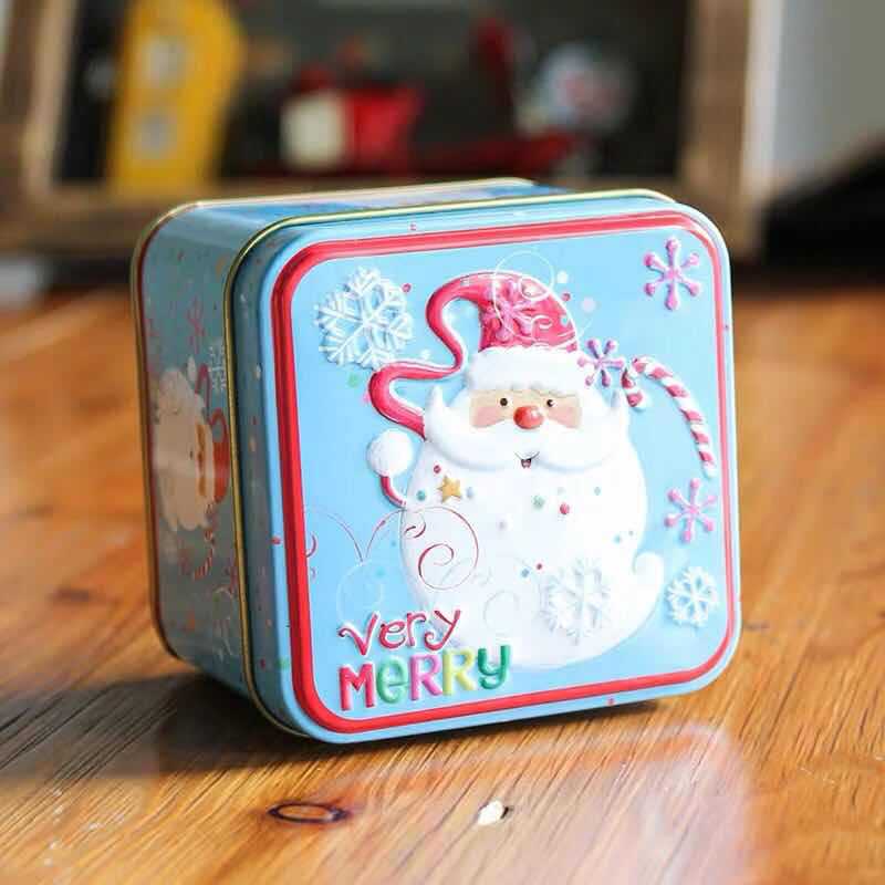 Christmas Tin Box Package Wedding Party Candy Baking Cookies Biscuit Case Container Christmas Decoration for Home