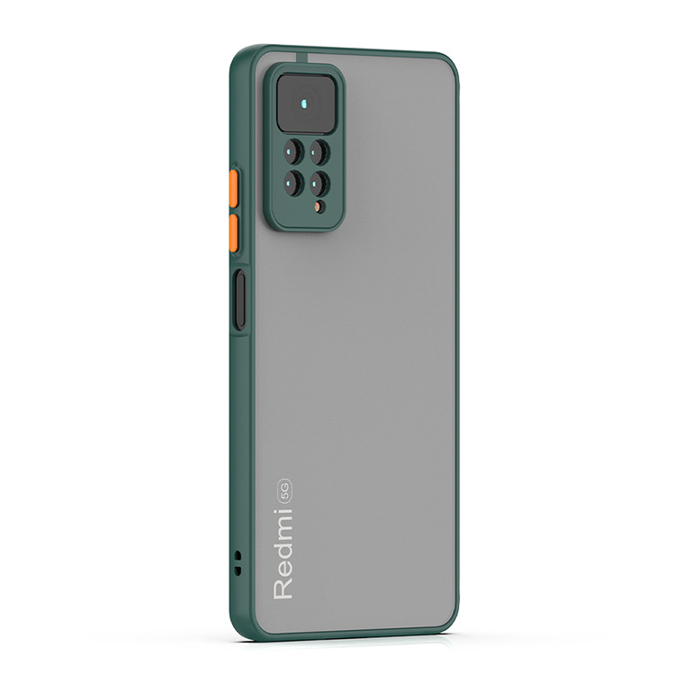 Cobertura de telefone de silicone à prova de choque global, pele sentir bumper caso para Xiaomi Redmi Nota 11, 4G, 11S, Nota 11 Pro, 4G, 11T, 5G: Denim / Verde exército