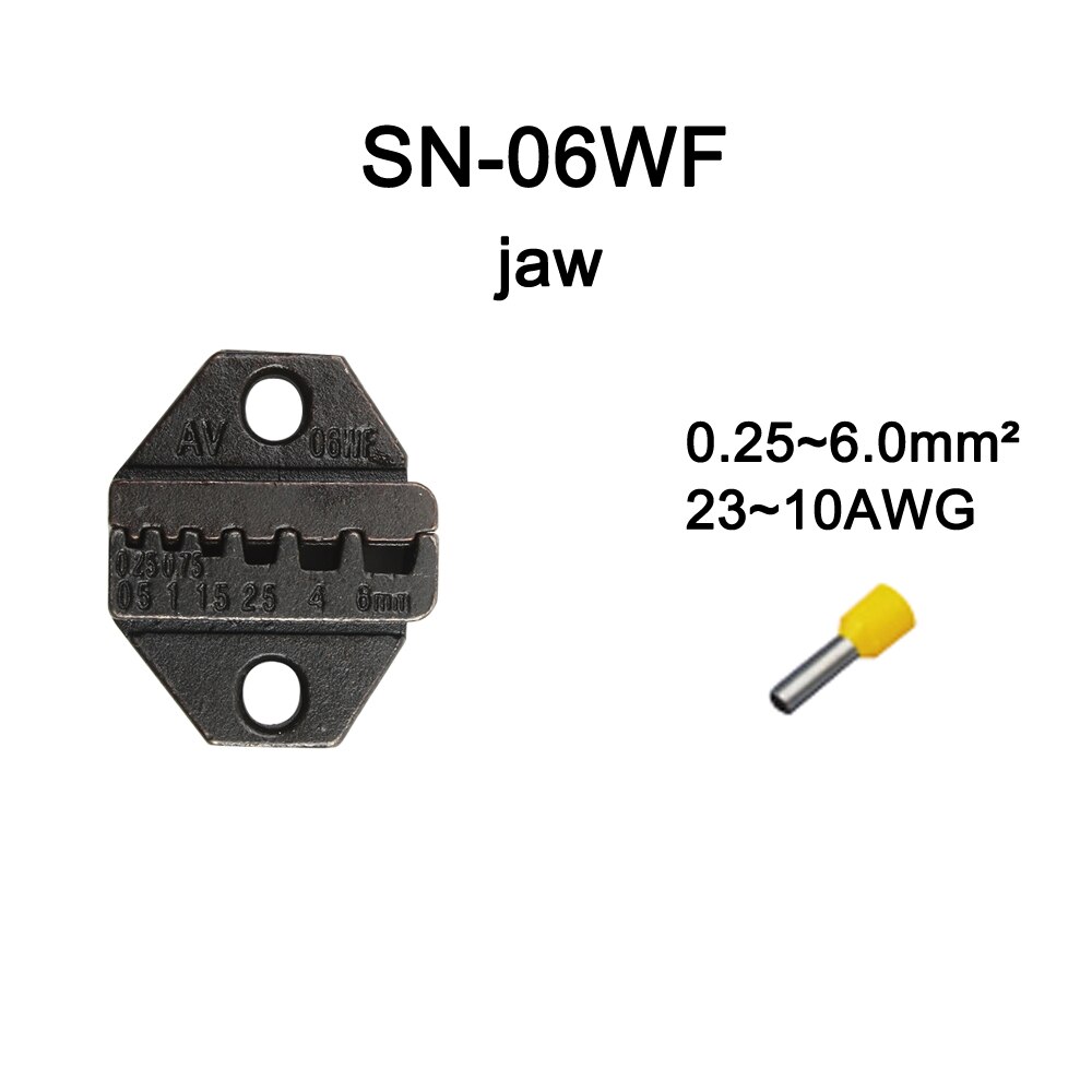 Mini europeisk formsats för sn  sn48b crimptång serie handpressverktyg och för  sn28b sn48b sn11011 sn0725 sn0325 sn06: Sn -06wf