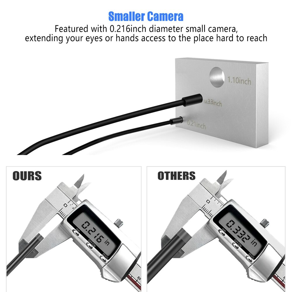 ANCEL WIiFi Endoscope HD Inspection Camera Waterproof Borescope 1080P 6500K 5.5mm Scanner Android IOS PC HD Endoscope Meter