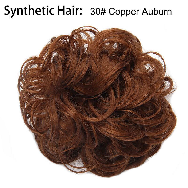 Extension capillaire Chignon élastique bouclée, Postiche Afro à Clip, Postiche Chignon synthétique, coiffure décoiffée, coiffure pour mariage, Q7: 30