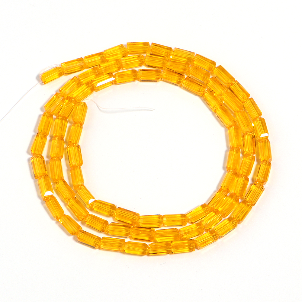 1 hebra de cuentas de cristal rectangulares, cuentas sueltas coloridas para fabricación de joyería, pulseras DIY, accesorios para collares hechos a mano: S / Rosa