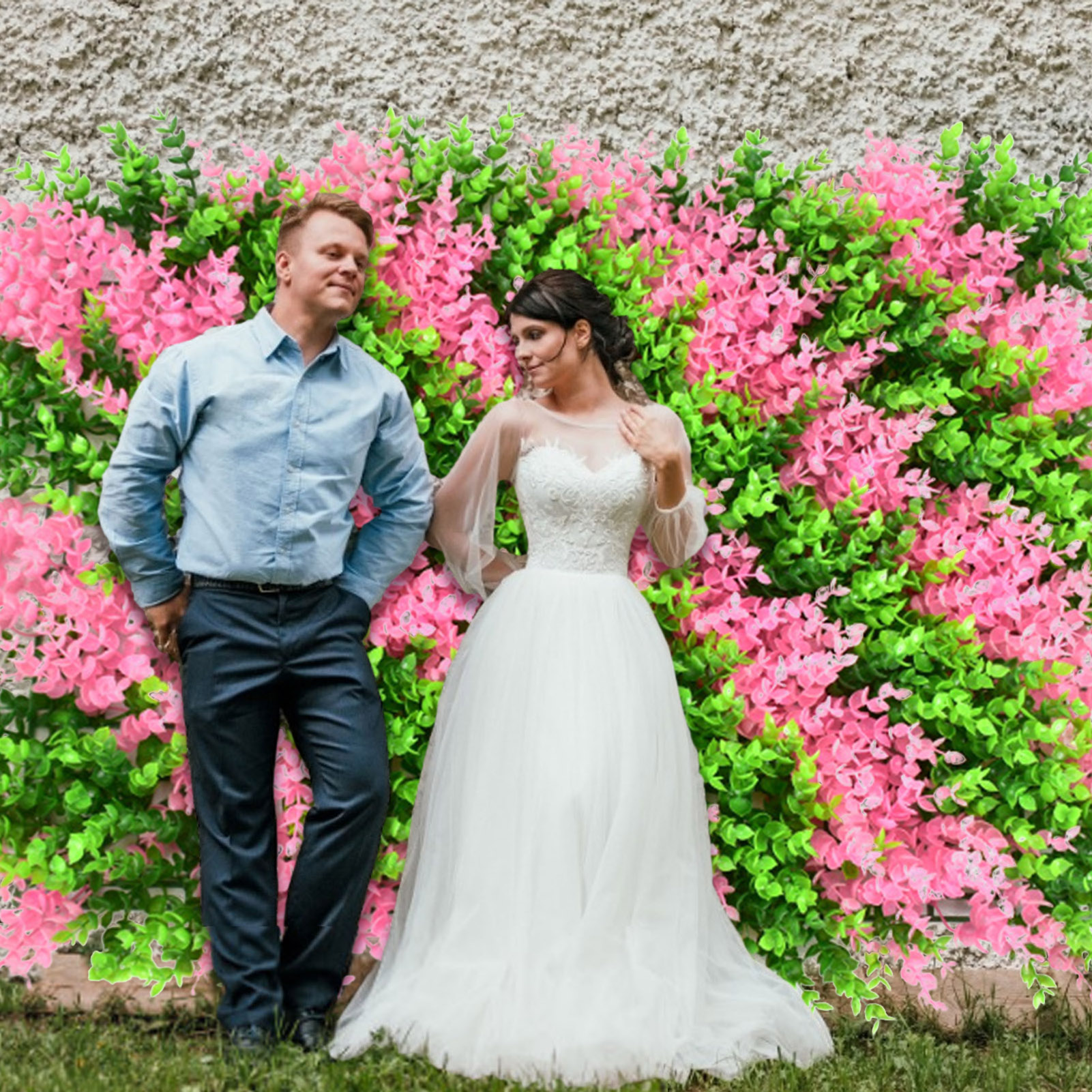 40*60Cm Kunstmatige Groene Plant Achtergrond Muur Kunstmatige Hek Privacy Hek Rotan Blad Decoratie Mode Outdoor Tuin Deco