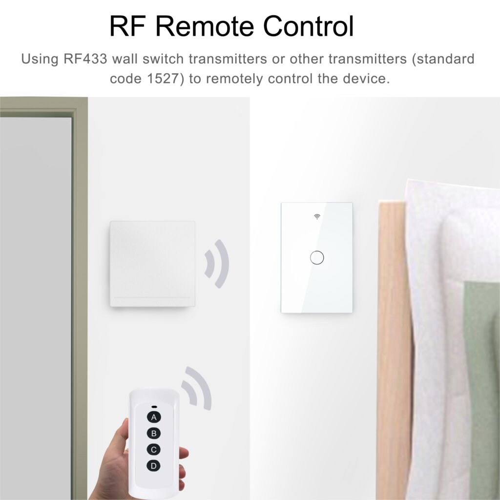 Tuya Wifi Smart Light Switch Us 1/2/3 Gang Touch Panel Muur Schakelaar 110-240V Neutrale Nodig compatibel Met Alexa Google Thuis