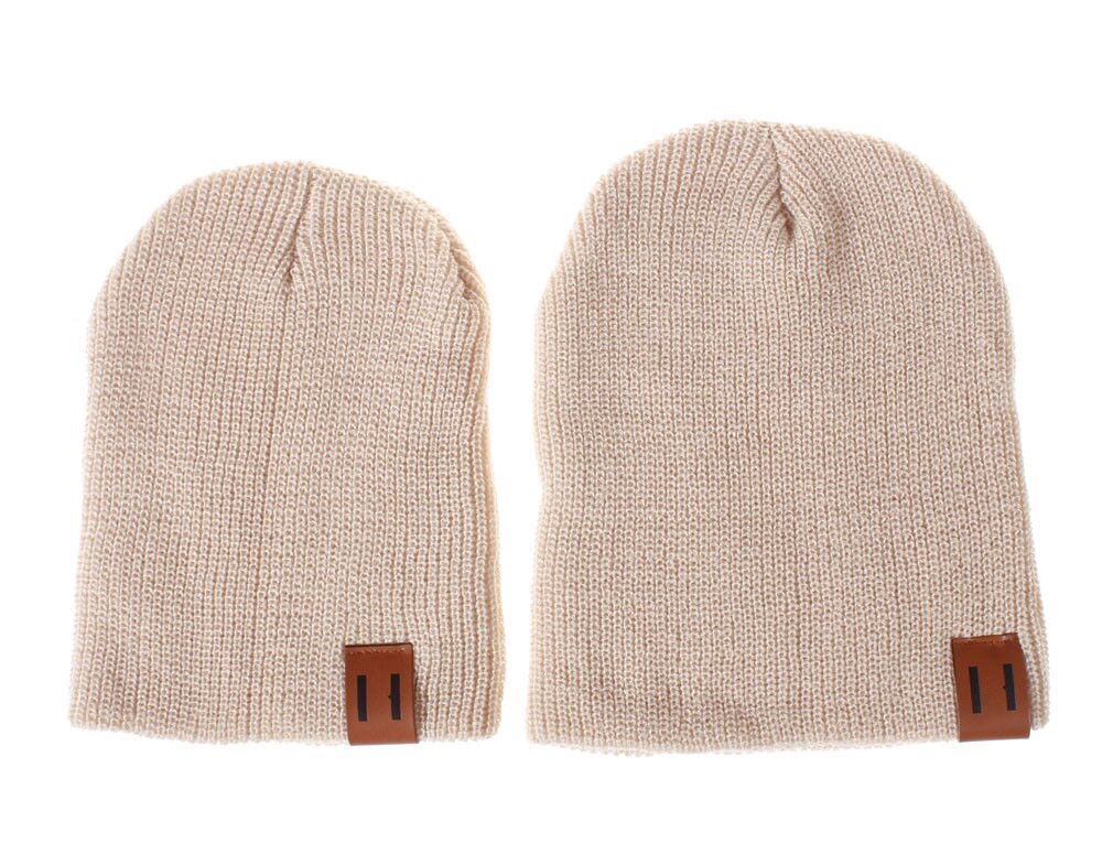 Heren dames meisjes jongens schedelmuts mutsen skimutsen mutsen effen unisex muts herfst winter wolmixen zachte warme gebreide muts: Volwassen beige