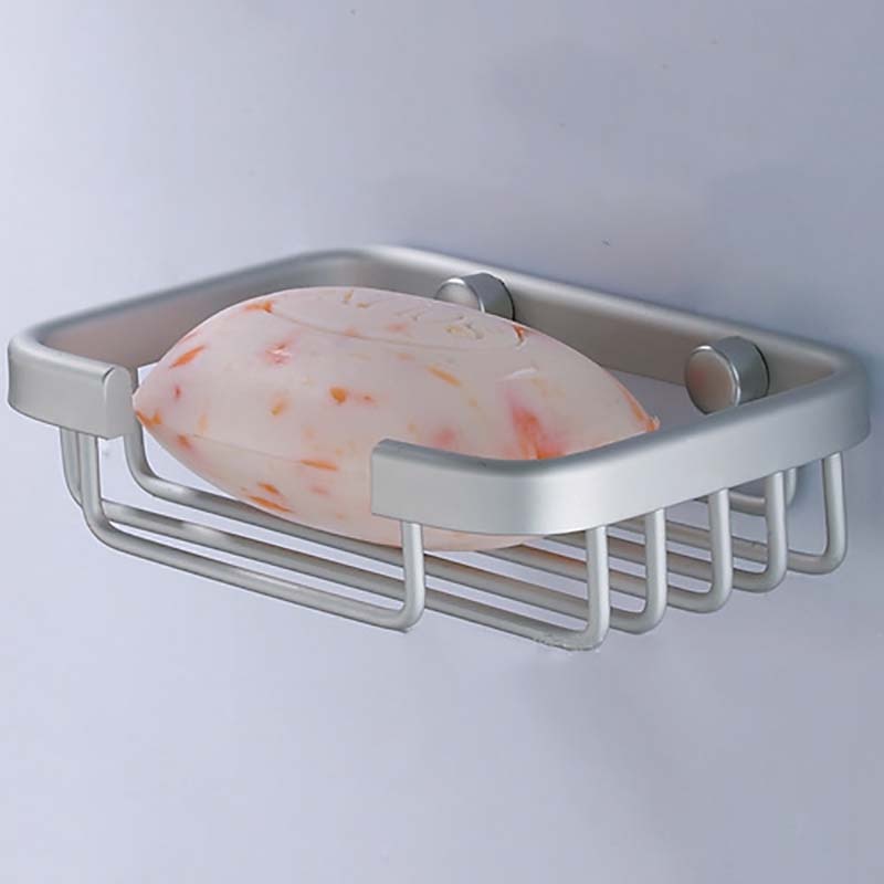 Przestrzeń aluminiowa mydelniczka kwadratowa mydelniczka uchwyt na naczynia kosz spustowy półka łazienkowa siatka na mydło mydelniczka zestaw akcesoriów łazienkowych
