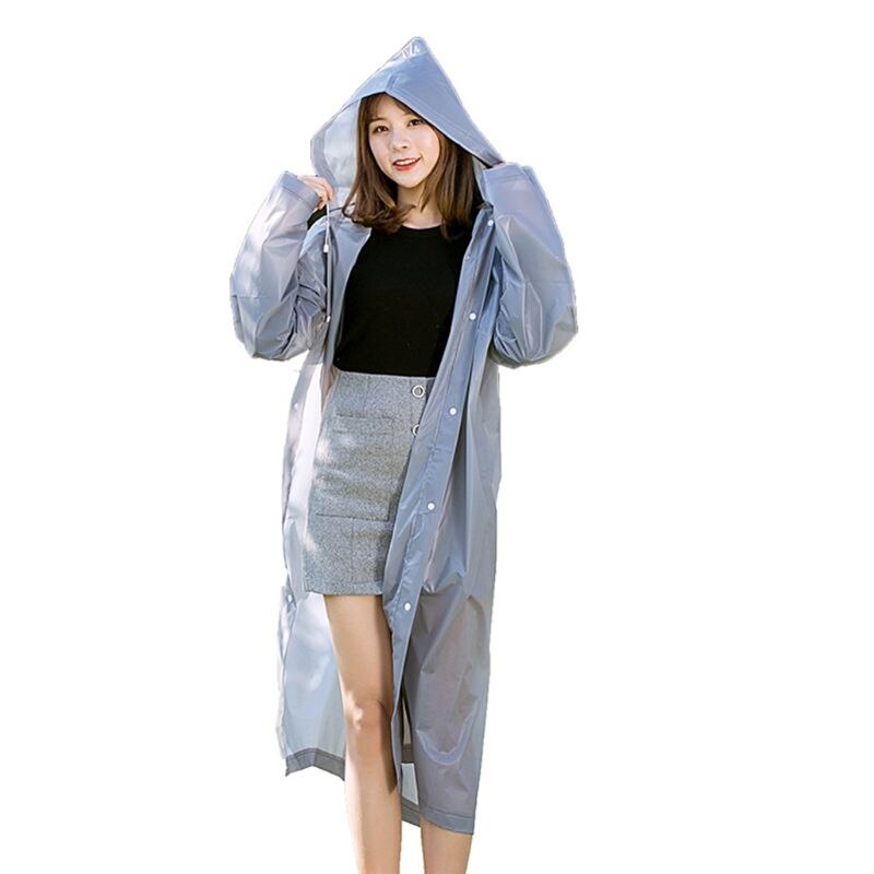 Waterproof Wide Sleeve Rain Poncho Light EVA Long Style Thickened Raincoat Cover: GY