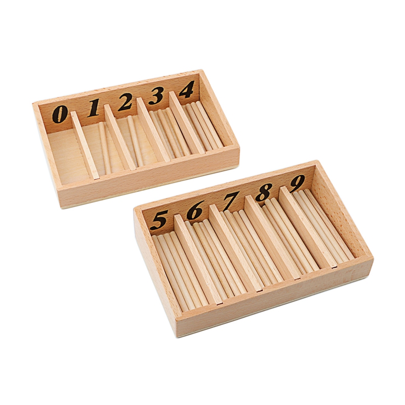 Caja de husillo de juguete de matemáticas Montessori, versión familiar con 45 husillos, tamaño Smaill, varilla de husillo, juguetes educativos para edades tempranas, para guardería