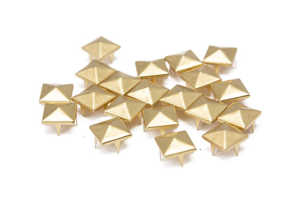 100 Pcs Piramide Studs Metalen Klauw Kralen Nailhead Punk Klinknagels Met Spikes (6mm): Gold