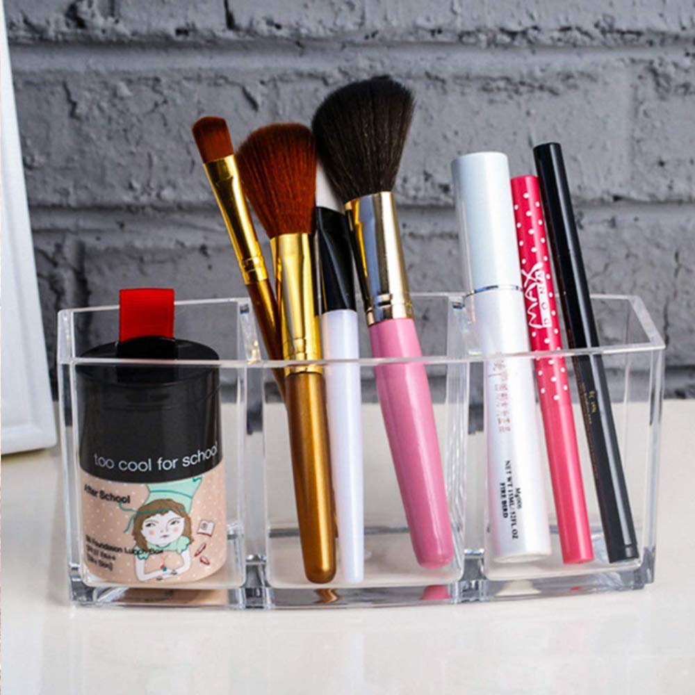Make-up Borstel Houder Organizer 3 Stukken Clear Acryl Cosmetische Penselen Opslag Houder voor Badkamer en Slaapkamer