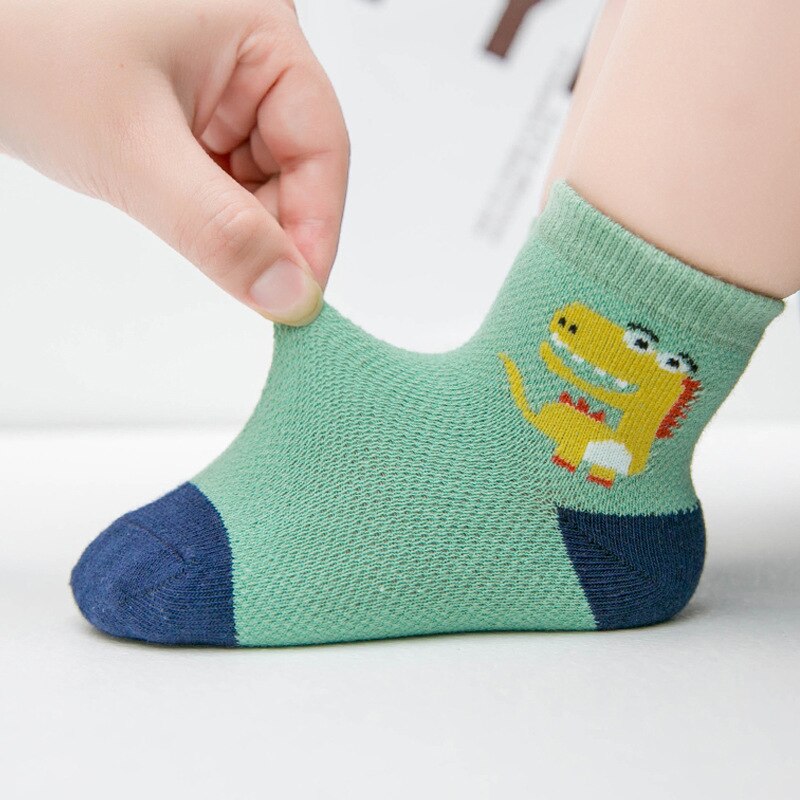 Chaussettes d'été pour filles | Chaussettes en coton confortables et respirantes, à motif de dinosaure ou pelle,