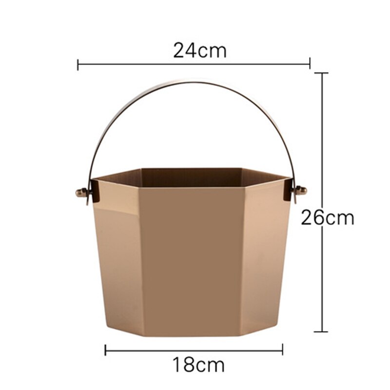 Stainless steel portable ice bucket with ice clip bar KTV beer red wine champagne ice bucket commercial ice bucket: 7