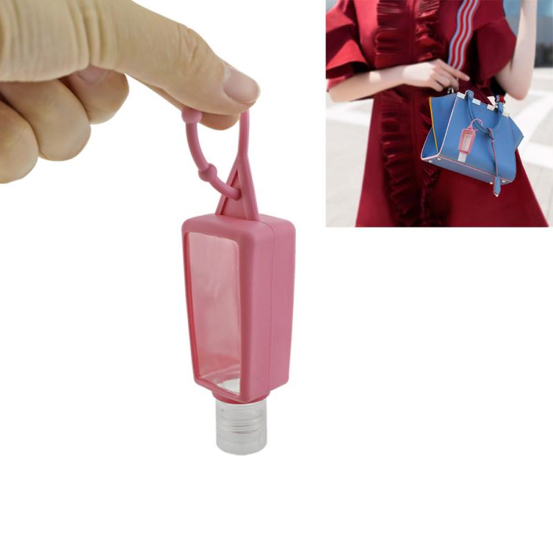 30ml Silicone Mini Hand Sanitizer Hand Gel Holder Refillable Hook Empty Squeeze Bottles Portable Travel Soap Dispenser Bottle