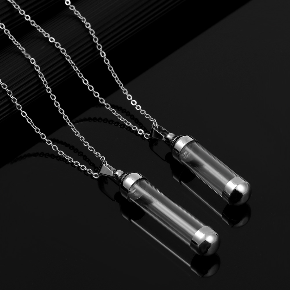 Flacon en verre Transparent, collier, bouteille de souhait, pendentif, bijoux DIY, bouchon à vis ouvrable, chaîne en acier, porte-bonheur, pots de parfum