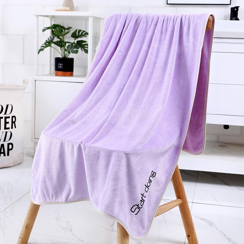 Microfiber Bath Towel Soft Absorbent Bathroom Towels Quick-drying Cloth For Bath And Sauna Thicken Spa Beach Towel Home Textile: Taro purple