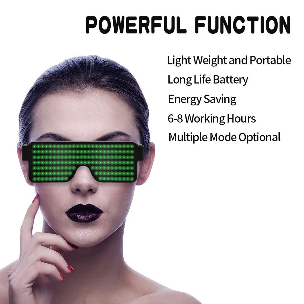 Dynamic LED Glowing Glasses USB Rechargeable LED Light Up Glasses for Christmas Halloween Party