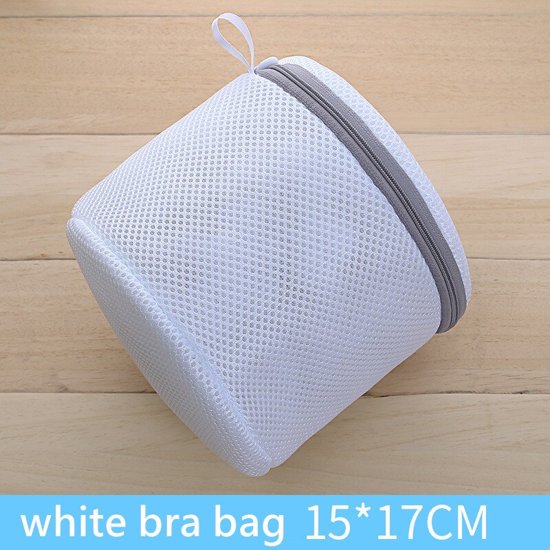 Effen kleur rits mesh waszak polyester wasnetzak voor ondergoed sokken wasmachine zak kleding bh zakken: Bh-tas 1