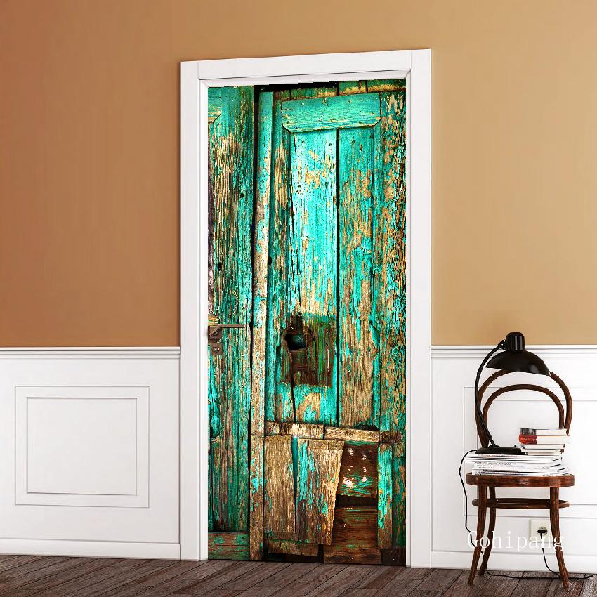 3D Door Decoration Wallpaper Modern Door Sticker Self-adhesive Waterproof Poster Home Door Renew Mural Decal deur sticker: Door LXR579204 / 77x200cm