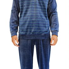 Pijama de hombre, invierno, 75% algodón, conjunto, , terciopelo, adulto, transpirable, confortable, fabricado en UE.