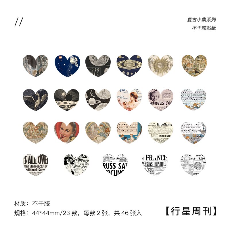 46 Pcs Vintage Stickers Antique Retro Natural Collection Stickers Scrapbook Diy Stickers Diary Journal Embellishment Supplies: E