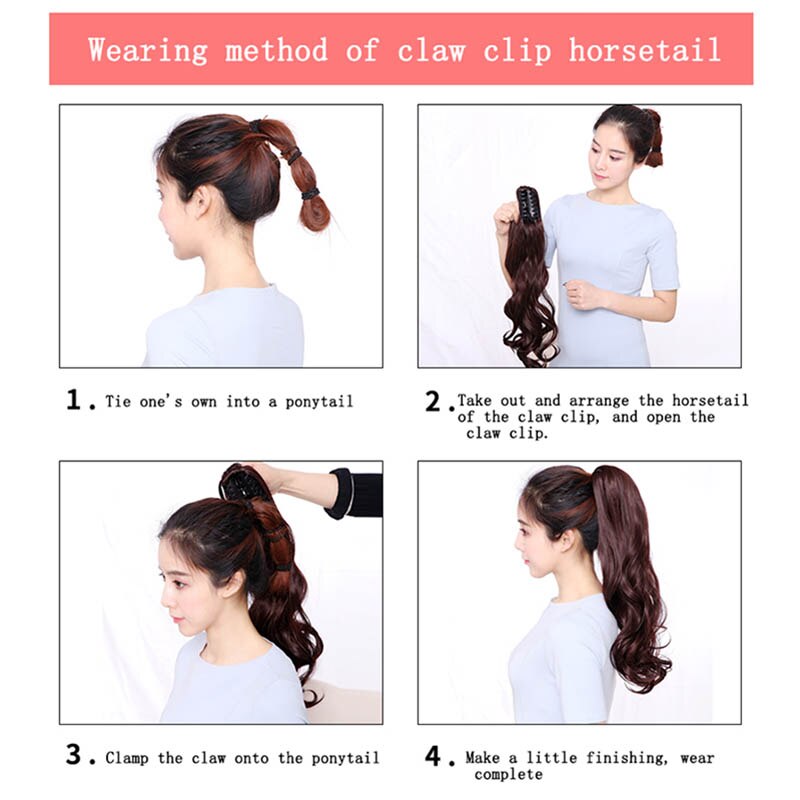 LVHAN-Pinza de pelo rizado largo de fibra de alta temperatura, horquilla sintética, coleta resistente al calor, Multicolor opcional