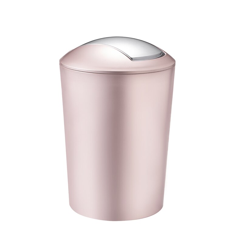 Gylden europæisk stil luksus gyngende låg plast skraldespand til køkken badeværelse toilet: Rose guld / 6.5l