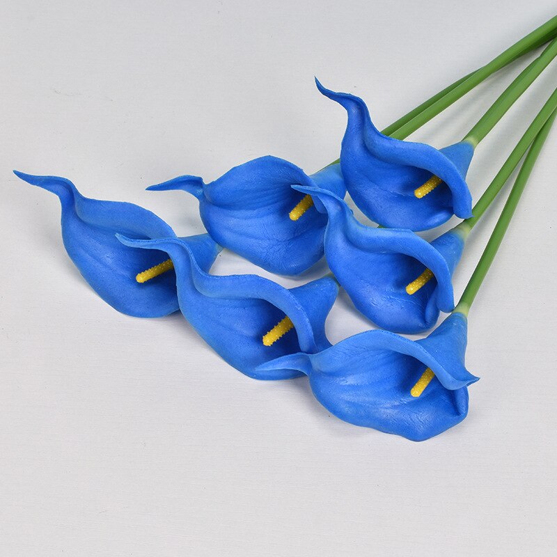 1Pcs Real Touch Calla Lelie Kunstbloemen Calla Lelie Boeket Voor Bruiloft Boeket Bruids Thuis Bloem Decoratie: Royal blue