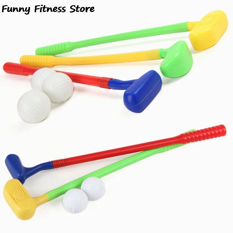 1Set Plastic Golf Speelgoed Voor Kinderen Grappige Sport Oefening Beginner Mini Putter Golf Club Kind Kids Bal Training Trainer set