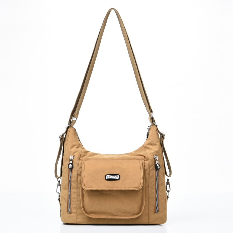 Vrouwen Schoudertas Vrouwen Postman Bag Reistas Multi-Functionele Grote Capaciteit Nylon Crossbody tas Bo: Beige