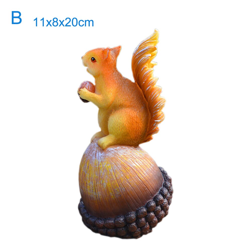 RESIN GARDEN SQUIRREL ANIMAL STATUE FIGURIUE GARDEN ORNAMENTS DECORATIONS FOR OUTDOOR GARDEN LAWN AND YARD: B