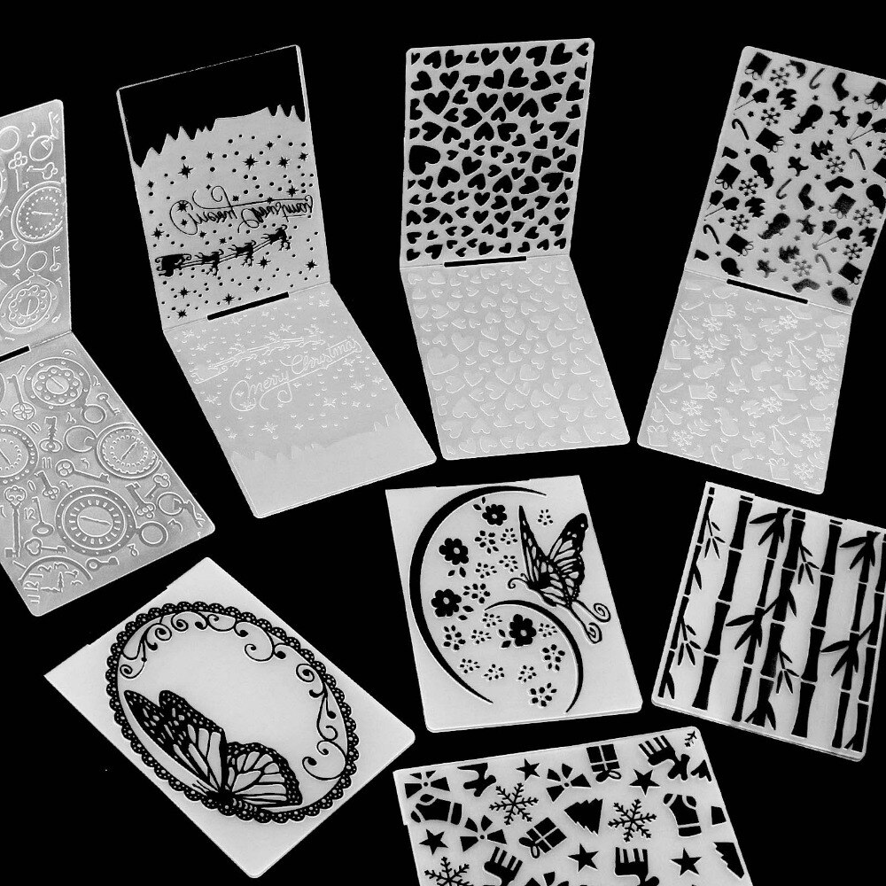 AZSG Embossing Mappen Collection 4 van Mappen voor Scrapbook Map voor Scrapbook DIY Album Card Tool Plastic Template