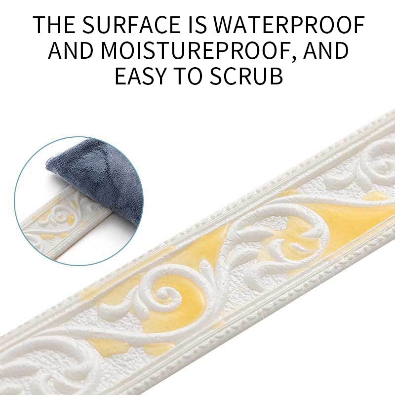 Linea di rivestimento della parete 3D battiscopa bordo autoadesivo impermeabile battiscopa carta da parati adesivo da parete per soggiorno decorazione domestica