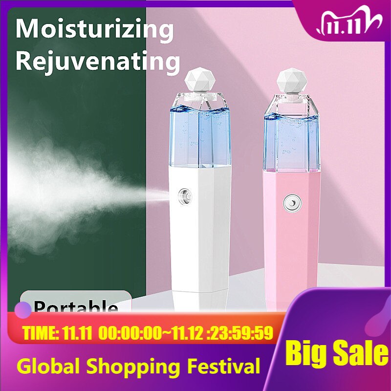 1Pc Usb Oplaadbare Luchtbevochtiger Air Diffuser Handheld Ultrasone Mini Luchtbevochtiger Draagbare Stoom Gezicht Luchtbevochtiger Voor Thuis Auto