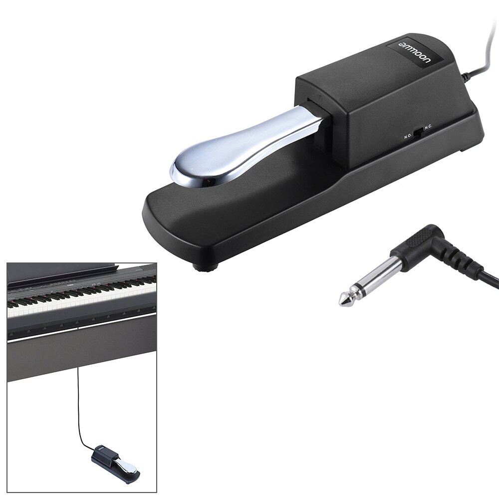 ammoon MIDI Keyboard Sustain Pedal Piano Keyboard Practical Sustain Damper Pedal for Casio Yamaha Roland Electric Piano Organ