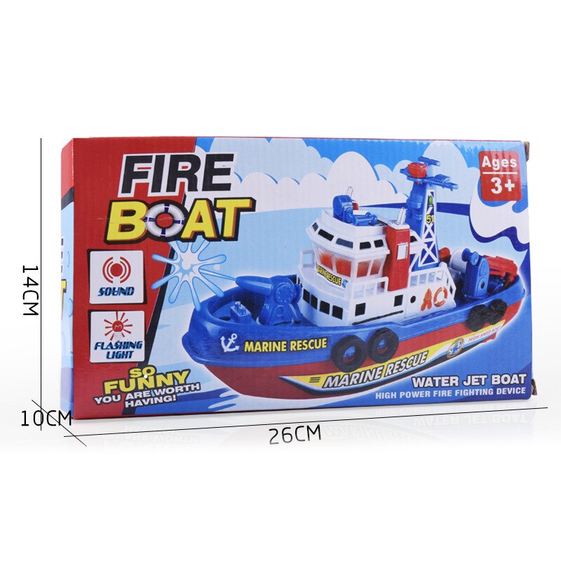 Electric Rescue Boat Ship Music Light Marine Rescue Fire Fighting Fast Speed Educational Bath Shower Toy Kids GiftTSLM1