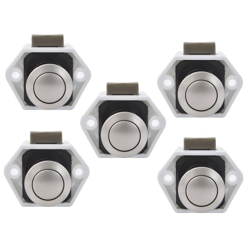 5Pack Drukknop Klink 15-27Mm Vangen Deurknoppen Wit Voor Kabinet Kast Deurknop Boot paardentrailer Camper Van