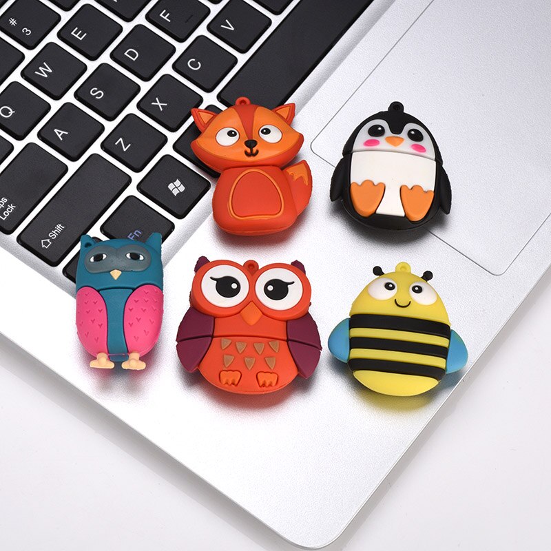 Pamięć USB 32G zabawna pamięć USB 64GB 4gb 8gb 16gb karty pendrive Mini długopis 128gb pszczoła fox sowa