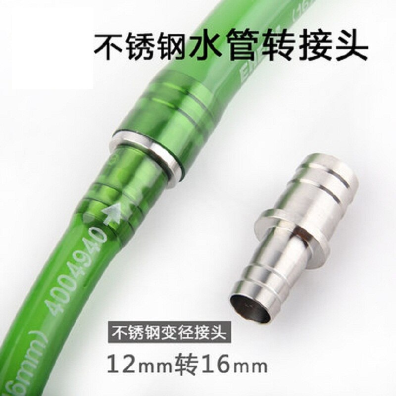Roestvrijstalen aquarium  co2 luchtslang slangadapter converter 12mm to 16mm aquarium waterleiding connector rechte verbindingsset