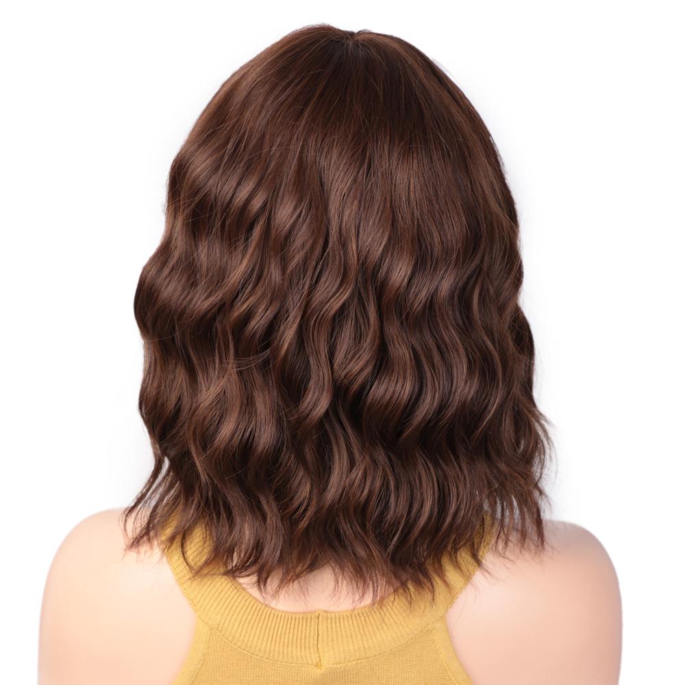 Aisibeauty pastel ondulado peruca com franja de ar feminino curto bob rosa peruca encaracolado ondulado ombro comprimento cosplay peruca para a menina 30cm azul: WS751-30-27