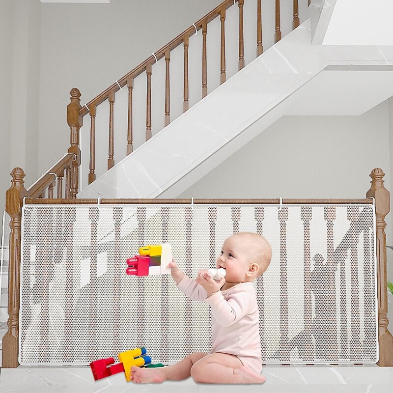 Banister Guard White Mesh Baby Safety Stairs Thicken Rail Net Child Proofing Balcony Staiway Railing Protective Net D5QA
